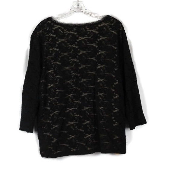 Emma James by Liz Claiborne Lace Top Blouse Long Sleeve - Picture 5 of 6